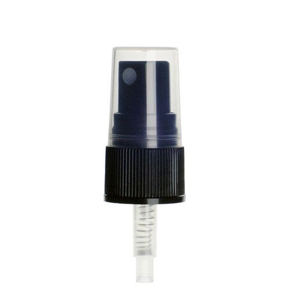 20-410 Black Rib Side Plastic Fine Mist Sprayer with Clear Hood - 0.15cc Output 10