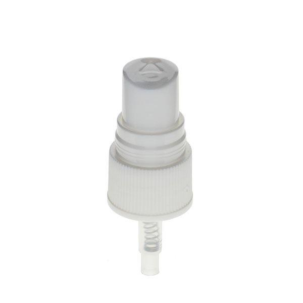 20-410 White Rib Side Plastic Fine Mist Sprayer with Clear Hood - 0.15cc Output 10