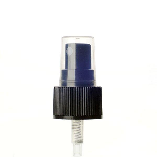 24-410 Black Rib Side Plastic Fine Mist Sprayer with Clear Hood - 0.15cc Output 10